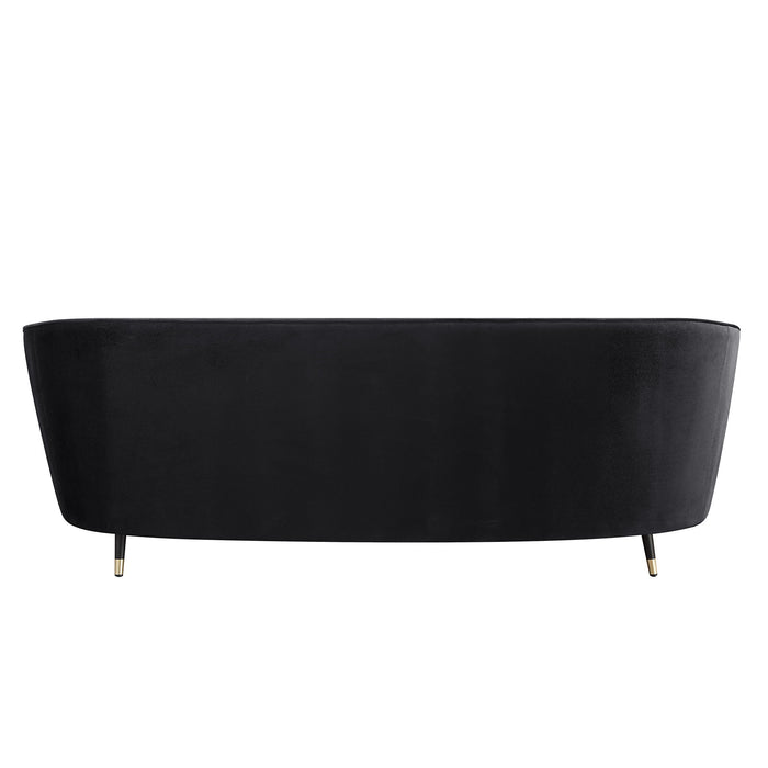 Upholstered Sofa Velvet - Black