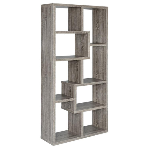 Theo - 10-Shelf Geometric Bookcase - Simple Home Plus