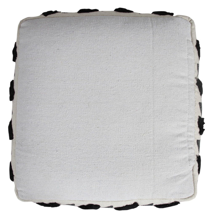 Cotton Ottoman Square - White