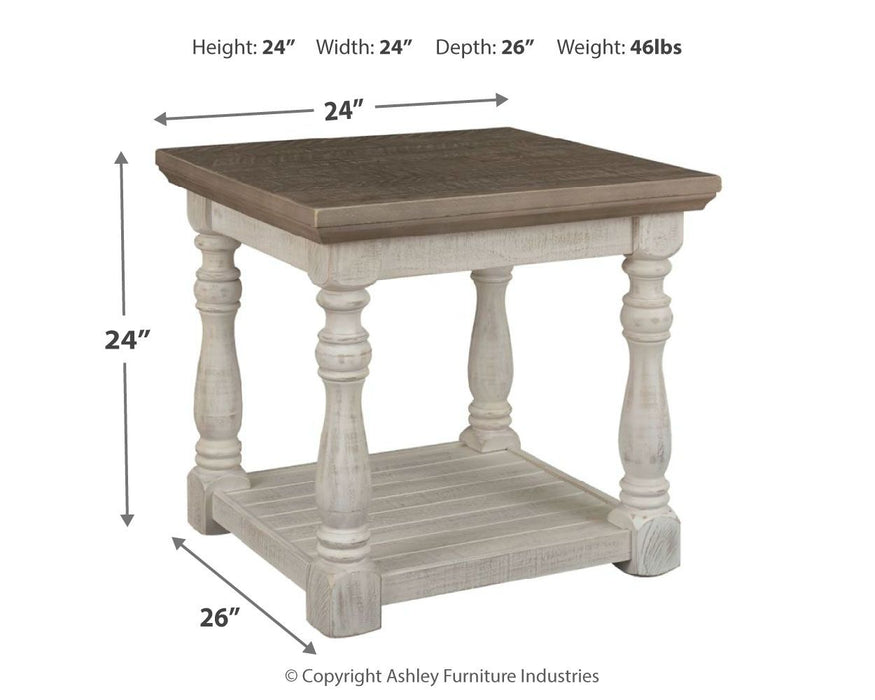 Havalance - Gray / White - Rectangular End Table - Simple Home Plus