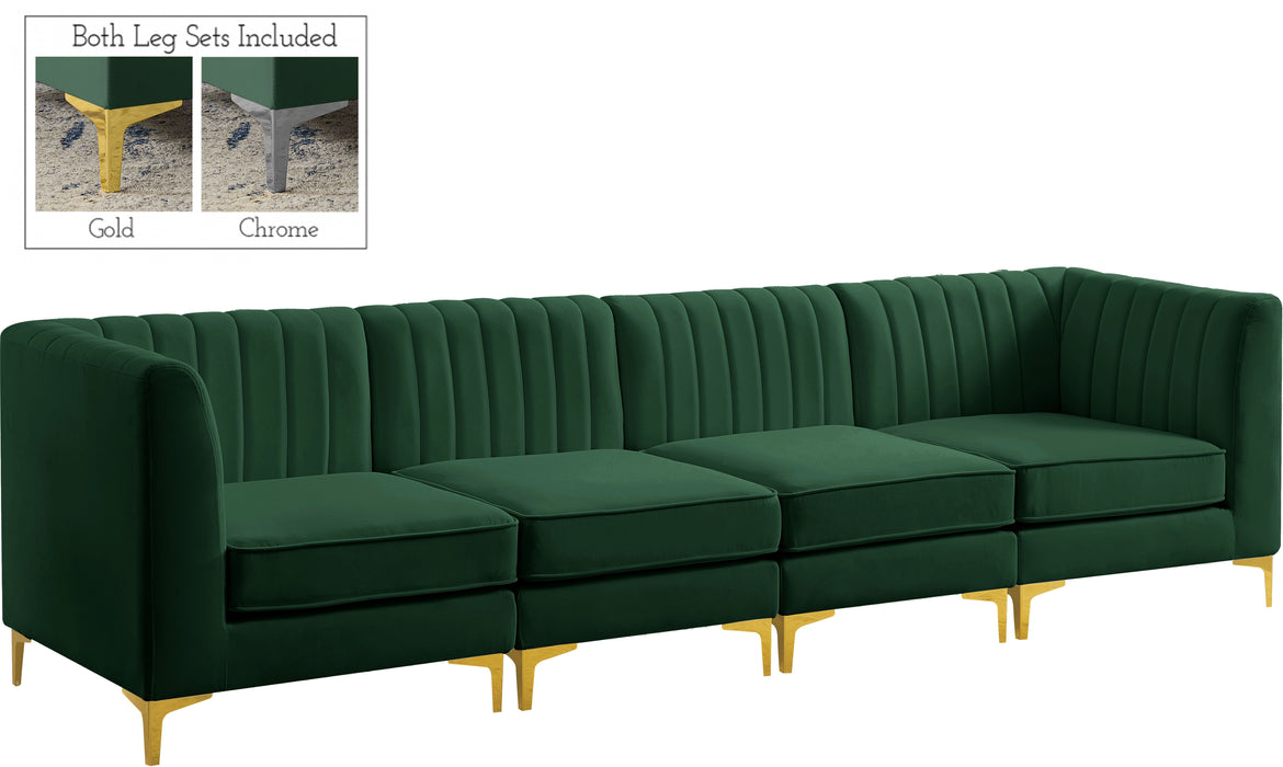 Alina - Modular Sectional - Green - Fabric - Modern & Contemporary