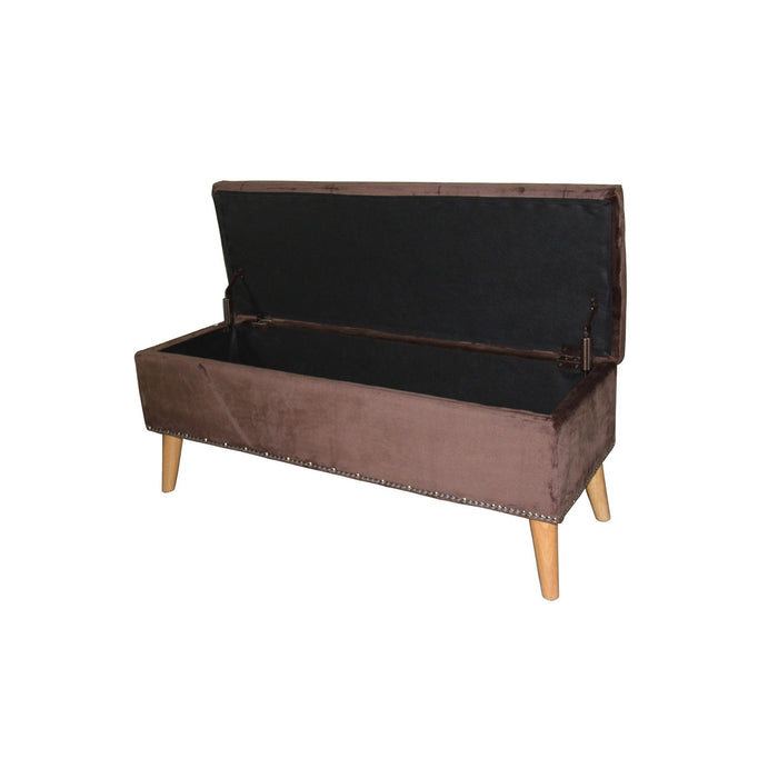 Suede Storage Bench - Cozy Brown