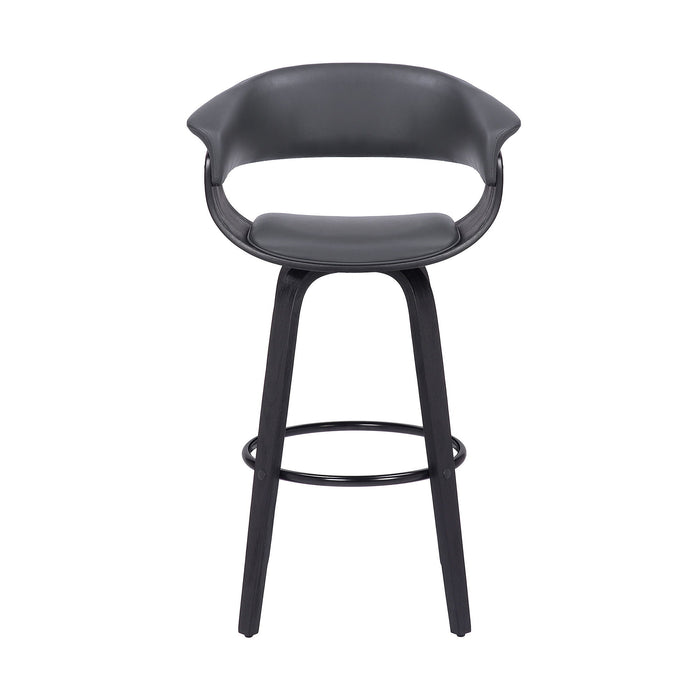 Swivel, Low Back Counter Height Bar Chair - Gray / Black