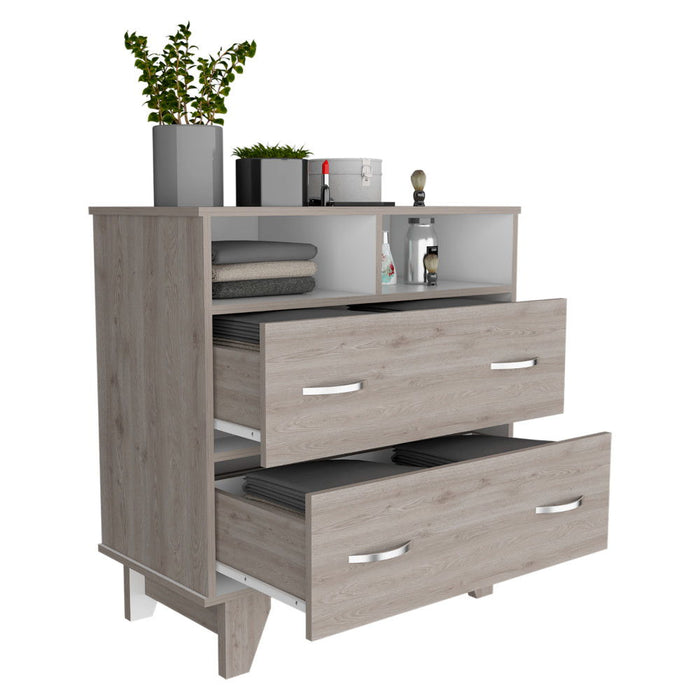 Two Drawer Dresser - Light Gray