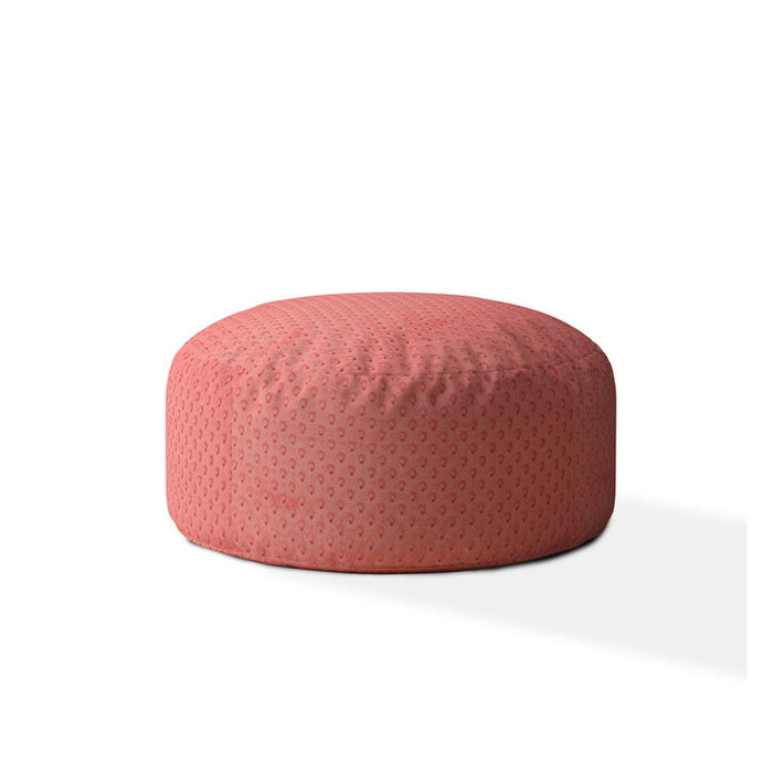 Polyester Round Pouf Cover - Coral