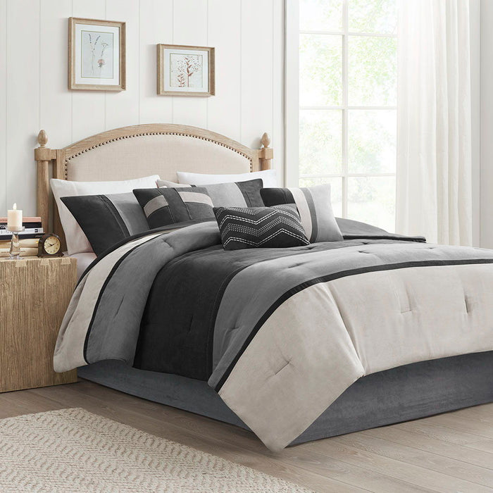 Palisades - King 7 Piece Comforter Set - Black