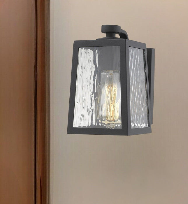 Glass Panels Outdoor Wall Light - Matte Black