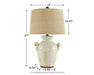 Emelda - Cream - Ceramic Table Lamp - Simple Home Plus