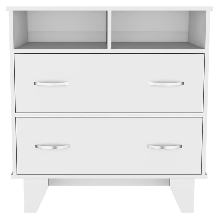 Two Drawer Dresser Wooden - White