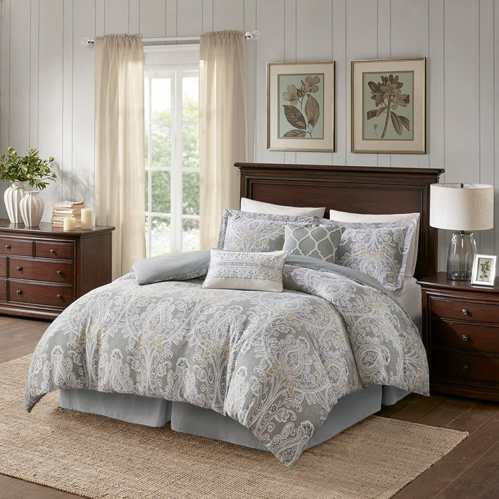 Hallie - King 6 Piece Comforter Set - Gray