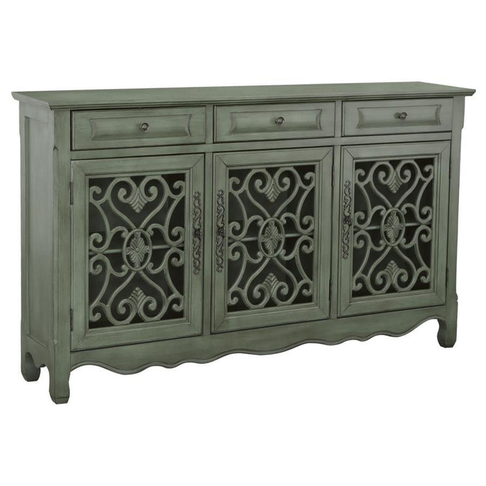 Madeline - 3-Door Accent Cabinet - Antique Green - Simple Home Plus