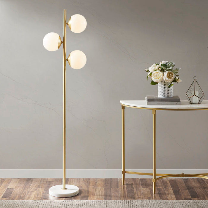 Holloway - Floor Lamp - White / Gold