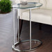 Kyle - Oval Glass Top C-Shaped Sofa Side Table - Chrome And Clear - Simple Home Plus