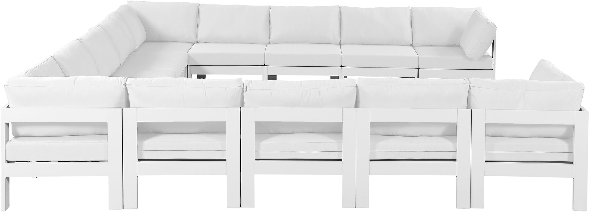 Nizuc - Outdoor Patio Modular Sectional 13 Piece - White - Fabric