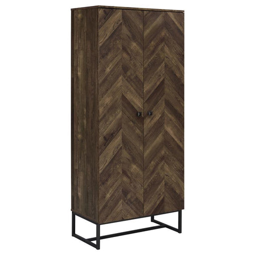 Carolyn - 2-Door Accent Cabinet - Rustic Oak And Gunmetal - Wood - Simple Home Plus