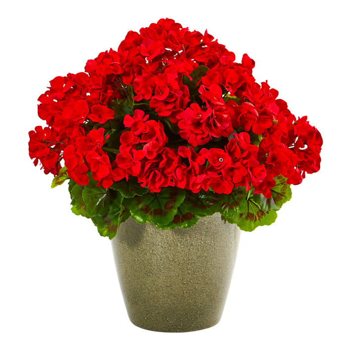 17" Geranium Artificial Plant UV Resistant (Indoor/Outdoor)