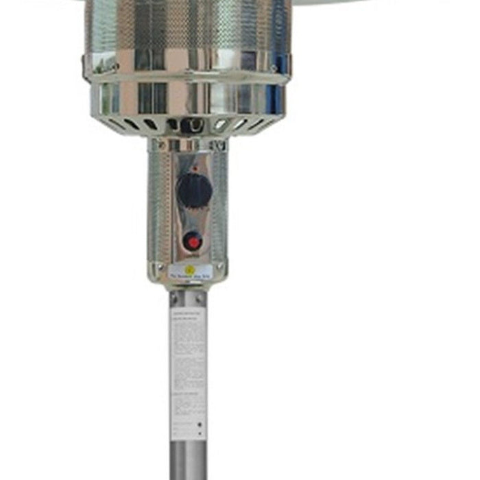 48000 Btu Steel Propane Cylindrical, Pole Standing Patio Heater - Silver