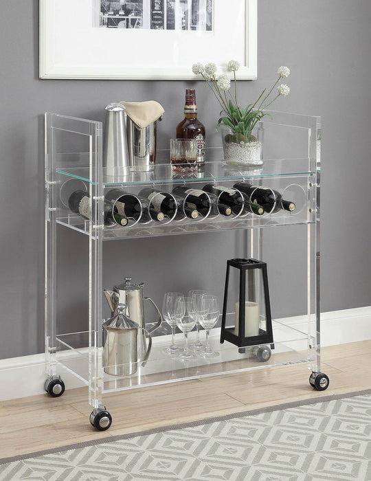 Acrylic And Glass Serving Cart - Clear