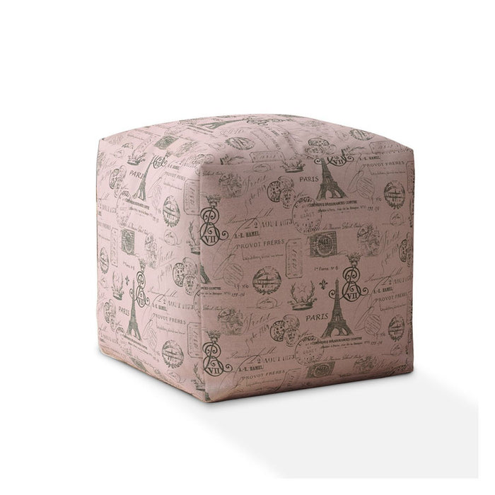 Twill Paris Pouf Cover - Pink