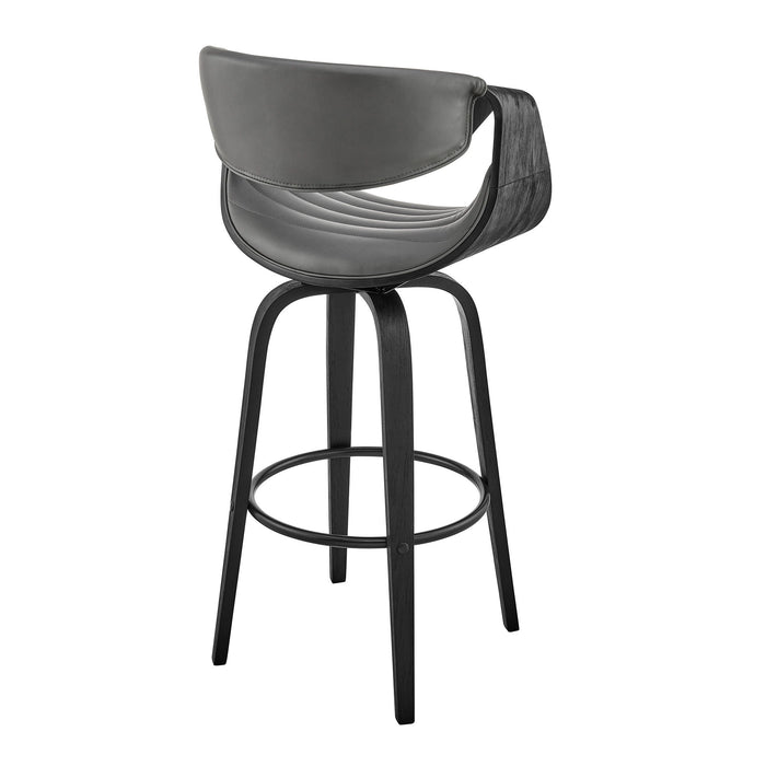 37" Swivel Counter Height Bar Chair - Gray / Black