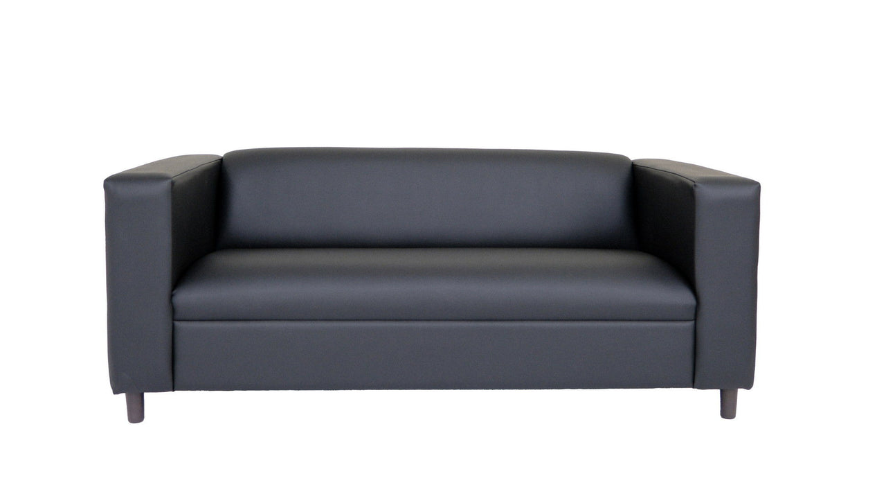 Faux Leather Sofa - Black