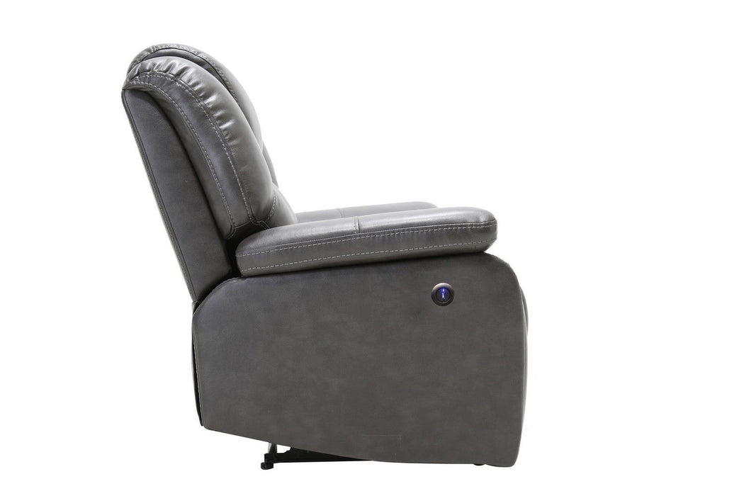 Contemporary Leather Power Reclining Chair - Gray