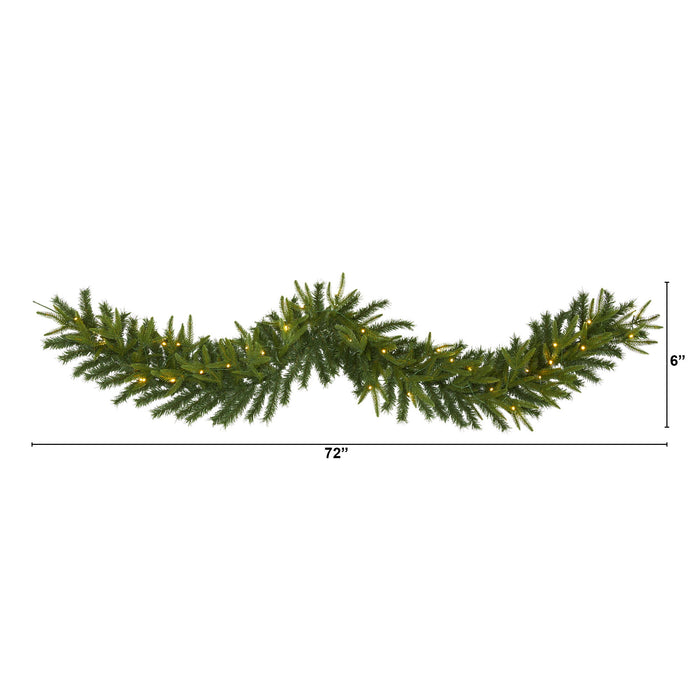 6 Green Pine Christmas Garland with 35 LED Lights