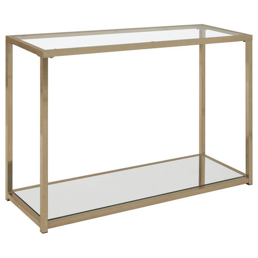 Cora - Sofa Table With Mirror Shelf - Chocolate Chrome - Simple Home Plus