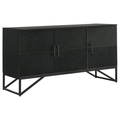 Riddell - 3-Door Accent Cabinet - Black - Simple Home Plus