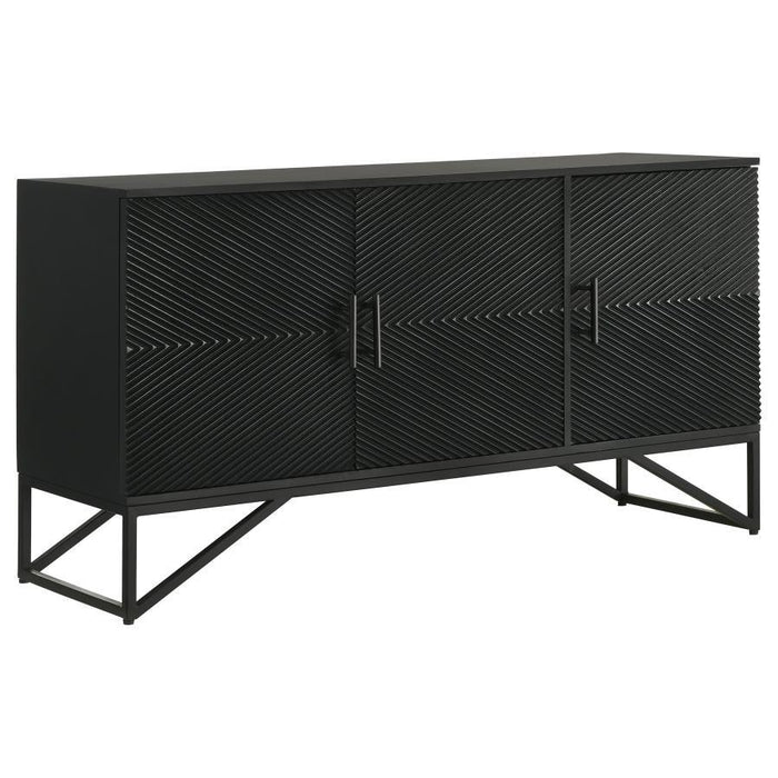 Riddell - 3-Door Accent Cabinet - Black - Simple Home Plus