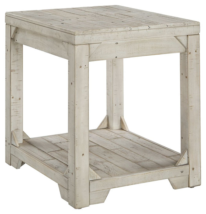 Fregine - Whitewash - Rectangular End Table - Simple Home Plus