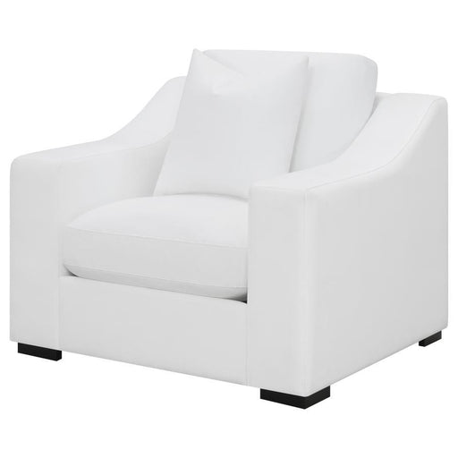 Ashlyn - Upholstered Sloped Arms Chair - White - Simple Home Plus