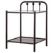 Livingston - 1-Shelf Nightstand With Glass Top - Dark Bronze - Simple Home Plus