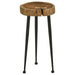 Keith - Round Wood Top Side Table - Natural And Black - Simple Home Plus