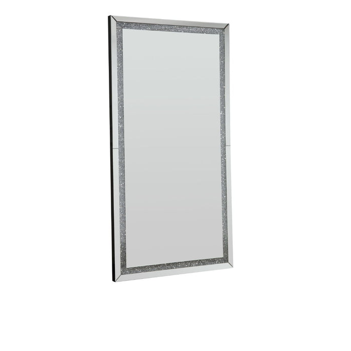 68" Led, Mirrored & Faux Diamonds Lighted Accent Mirror - Silver