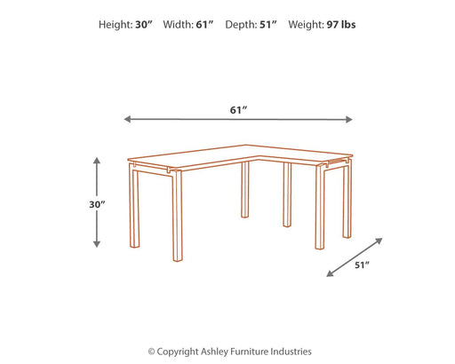 Baraga - White - L-desk - Simple Home Plus