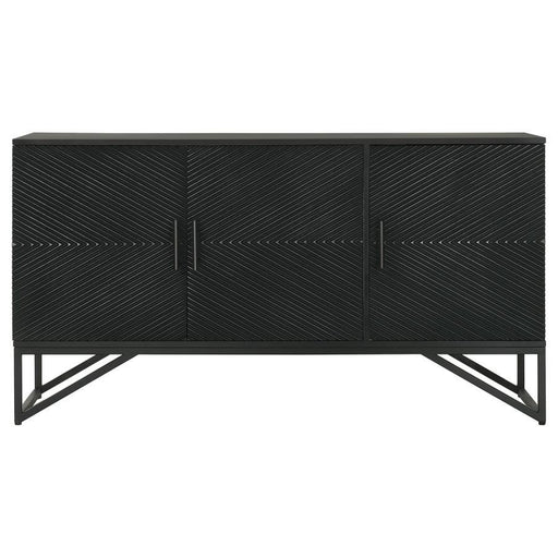 Riddell - 3-Door Accent Cabinet - Black - Simple Home Plus