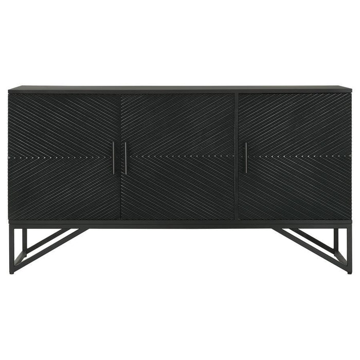 Riddell - 3-Door Accent Cabinet - Black - Simple Home Plus