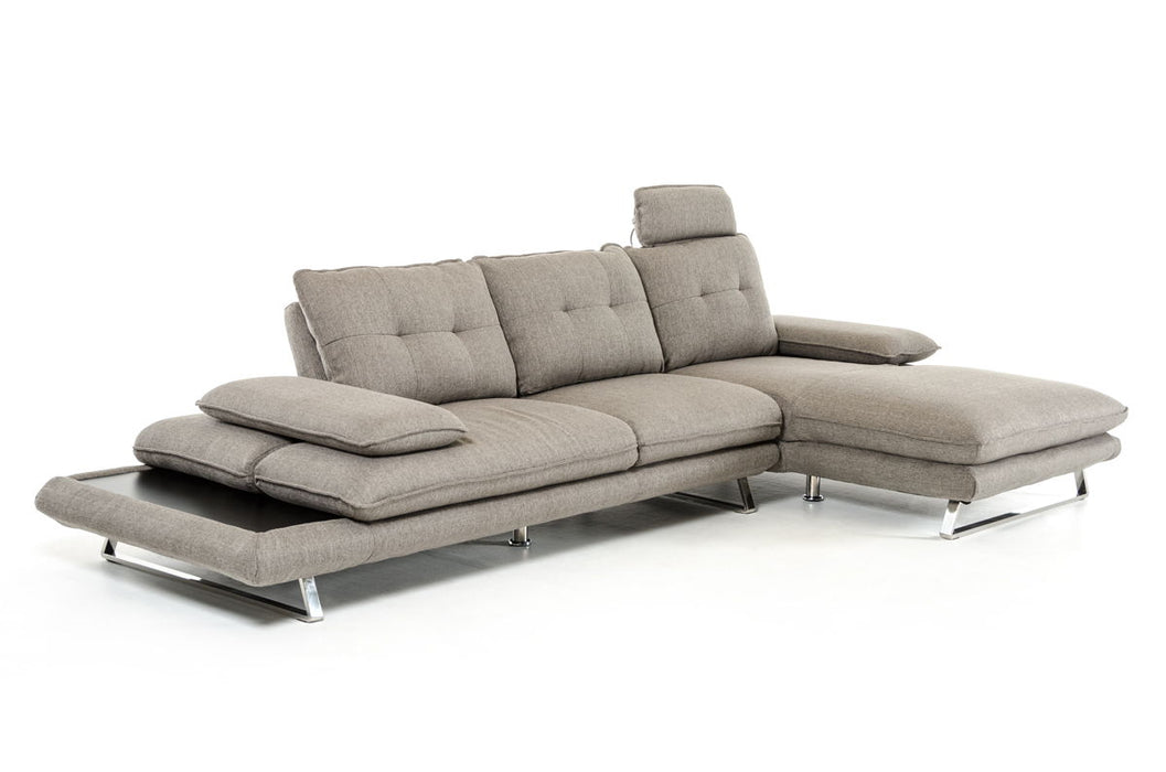 Steel Sectional Sofa And Fabric Foam Wood - Gray