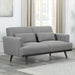 Blake - Upholstered Loveseat With Track Arms - Sharkskin And Dark Brown - Simple Home Plus