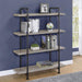 Delray - 4-Tier Open Shelving Bookcase - Gray Driftwood And Black - Simple Home Plus