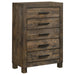 Woodmont - 5-Drawer Chest - Rustic Golden Brown - Simple Home Plus