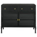 Sadler - 2-Drawer Accent Cabinet With Glass Doors - Black - Simple Home Plus