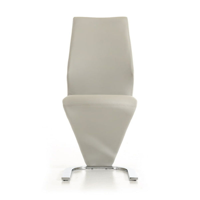 37" Faux Leather Modern Dining Chairs (Set of 2) - White