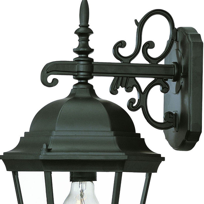 Domed Glass Hanging Lantern Wall Light - Matte Black