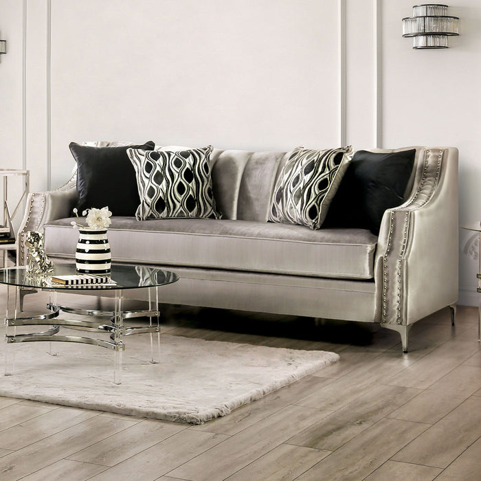 Elicia - Sofa - Silver / Black - Simple Home Plus