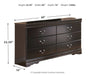 Huey - Black - Six Drawer Dresser - Simple Home Plus