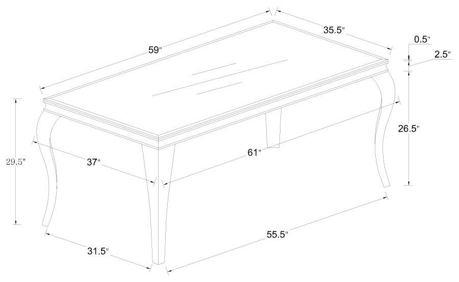 Carone - Rectangular Glass Top Dining Table - Simple Home Plus