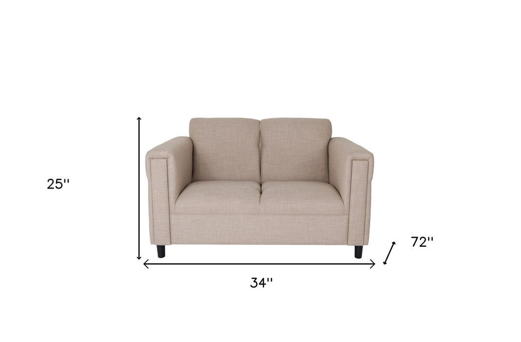 Loveseat - Deep Taupe / Black