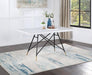 Gabrielle - Rectangular Marble Top Dining Table - White And Black - Simple Home Plus